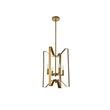 Living District Hoffman 4-Light Mid-Century Metal Pendant in Brass