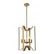 Living District Hoffman 4-Light Mid-Century Metal Pendant in Brass