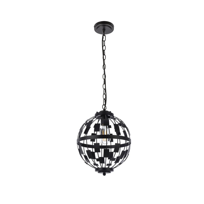 Living District Levante 1-Light Mid-Century Metal Pendant in Black