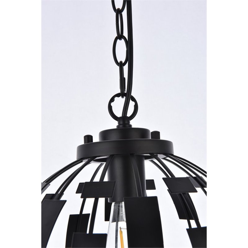 Living District Levante 1-Light Mid-Century Metal Pendant in Black