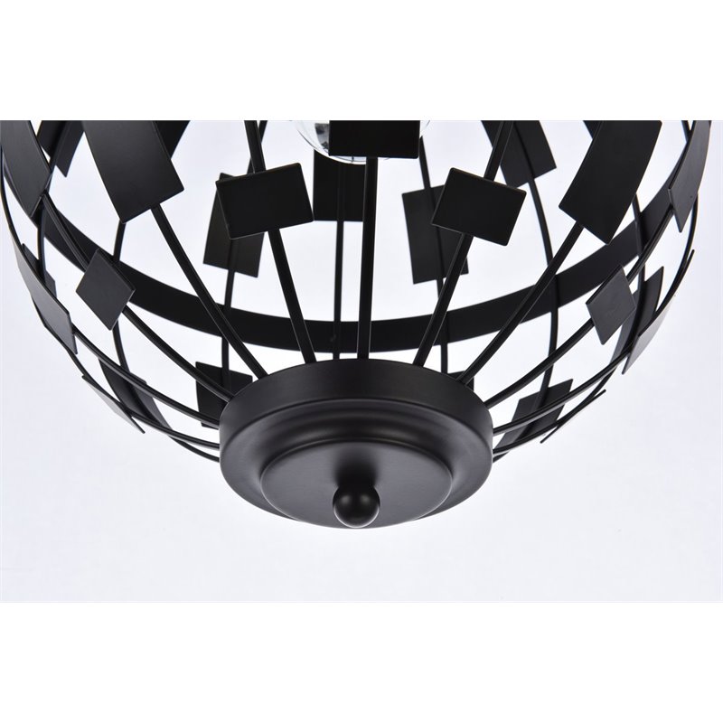 Living District Levante 1-Light Mid-Century Metal Pendant in Black