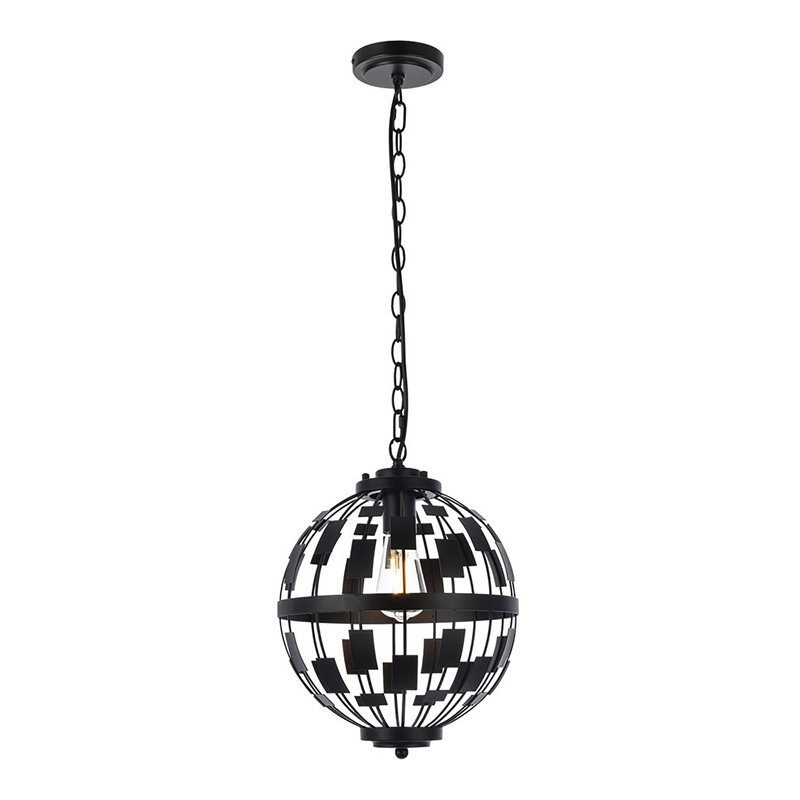 Living District Levante 1-Light Mid-Century Metal Pendant in Black