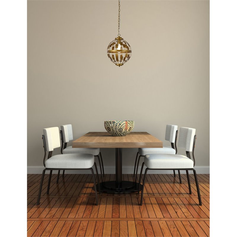 Living District Levante 1-Light Mid-Century Metal Pendant in Brass