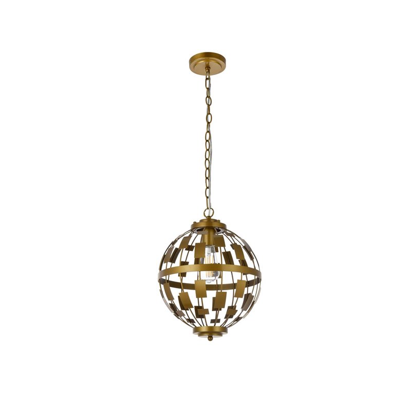 Living District Levante 1-Light Mid-Century Metal Pendant in Brass