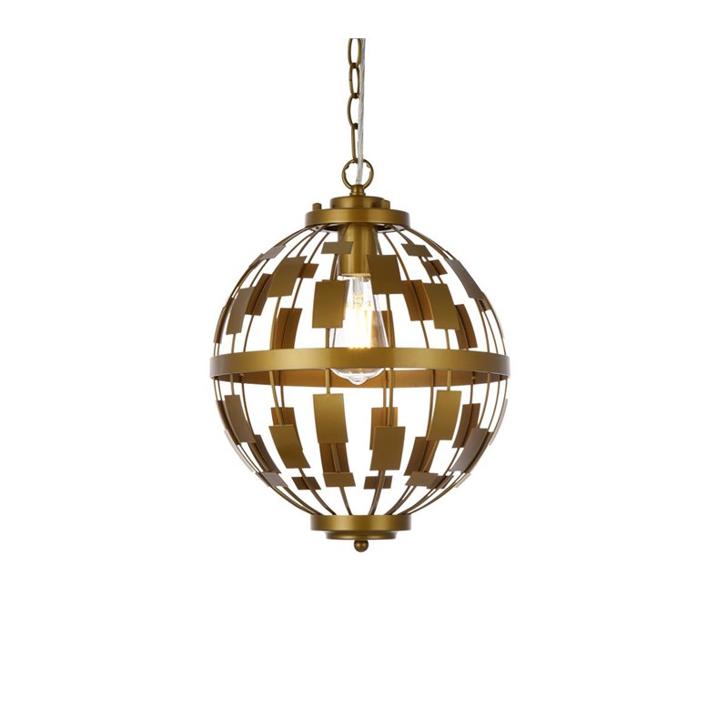 Living District Levante 1-Light Mid-Century Metal Pendant in Brass