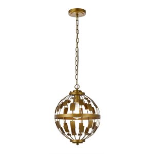Living District Levante 1-Light Mid-Century Metal Pendant in Brass