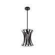 Living District Lily 1-Light Mid-Century Metal Pendant in Black