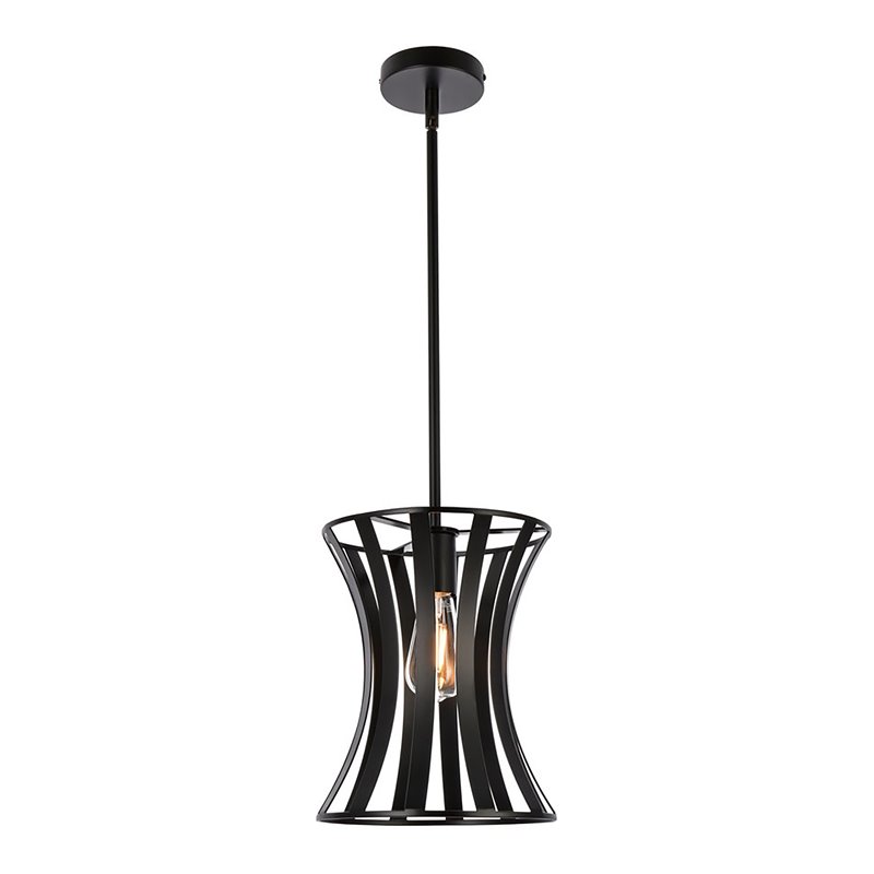 Living District Lily 1-Light Mid-Century Metal Pendant in Black