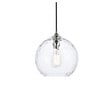 Living District Cashel 1-Light Mid-Century Metal Pendant in Chrome and Clear