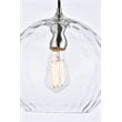 Living District Cashel 1-Light Mid-Century Metal Pendant in Chrome and Clear