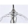 Living District Cashel 1-Light Mid-Century Metal Pendant in Chrome and Clear