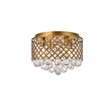 Living District Tully 4-Light Contemporary Metal Flush Mount in Brass and Clear