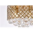 Living District Tully 4-Light Contemporary Metal Flush Mount in Brass and Clear