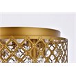 Living District Tully 4-Light Contemporary Metal Flush Mount in Brass and Clear