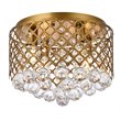 Living District Tully 4-Light Contemporary Metal Flush Mount in Brass and Clear