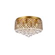 Living District Tully 6-Light Contemporary Metal Flush Mount in Brass and Clear