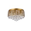 Living District Tully 6-Light Contemporary Metal Flush Mount in Brass and Clear
