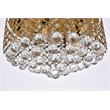 Living District Tully 6-Light Contemporary Metal Flush Mount in Brass and Clear