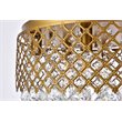 Living District Tully 6-Light Contemporary Metal Flush Mount in Brass and Clear