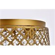 Living District Tully 6-Light Contemporary Metal Flush Mount in Brass and Clear
