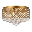 Living District Tully 6-Light Contemporary Metal Flush Mount in Brass and Clear