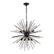 Living District Timber 8-Light Contemporary Metal Pendant in Black Finish