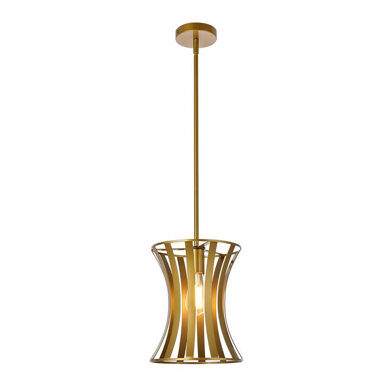 Living District Lily 1-Light Mid-Century Metal Pendant in Brass Finish