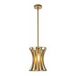 Living District Lily 1-Light Mid-Century Metal Pendant in Brass Finish