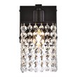 Living District Phineas 1-Light Metal Bath Sconce in Black and Clear