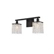 Living District Phineas 2-Light Metal Bath Sconce in Black and Clear