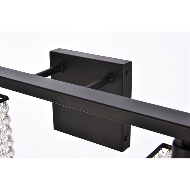 living district phineas 2-light metal bath sconce in black and clear