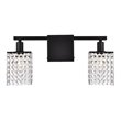 Living District Phineas 2-Light Metal Bath Sconce in Black and Clear