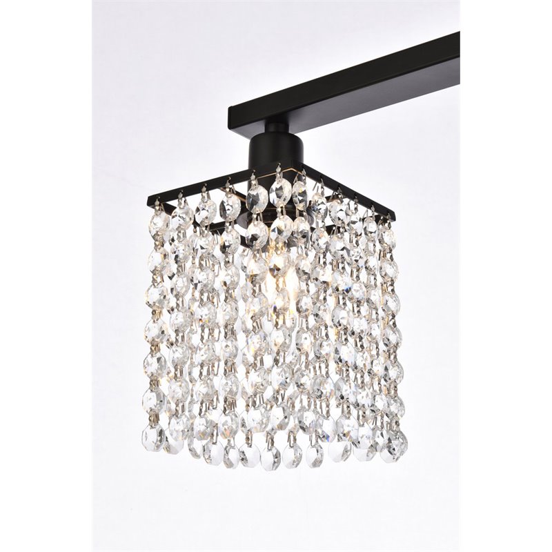 Living District Phineas 3-Light Metal Bath Sconce in Black and Clear