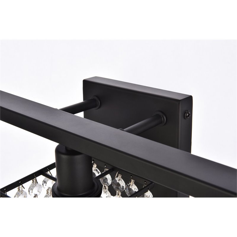 Living District Phineas 3-Light Metal Bath Sconce in Black and Clear