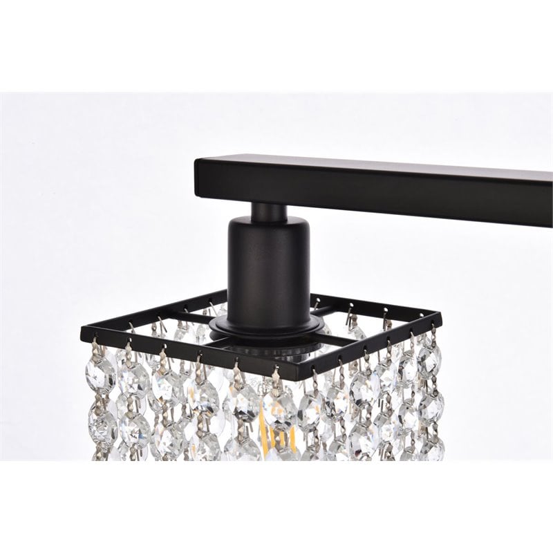 Living District Phineas 3-Light Metal Bath Sconce in Black and Clear