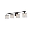 Living District Phineas 4-Light Metal Bath Sconce in Black and Clear