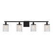 Living District Phineas 4-Light Metal Bath Sconce in Black and Clear