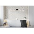 Living District Phineas 5-Light Metal Bath Sconce in Black and Clear