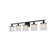 Living District Phineas 5-Light Metal Bath Sconce in Black and Clear