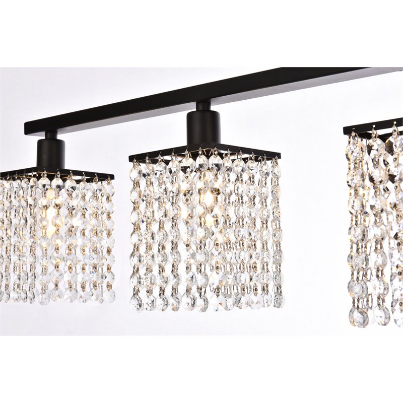 Living District Phineas 5-Light Metal Bath Sconce in Black and Clear