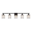 Living District Phineas 5-Light Metal Bath Sconce in Black and Clear