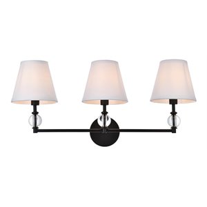 Living District Bethany 3-Light Metal Bath Sconce in Black and White