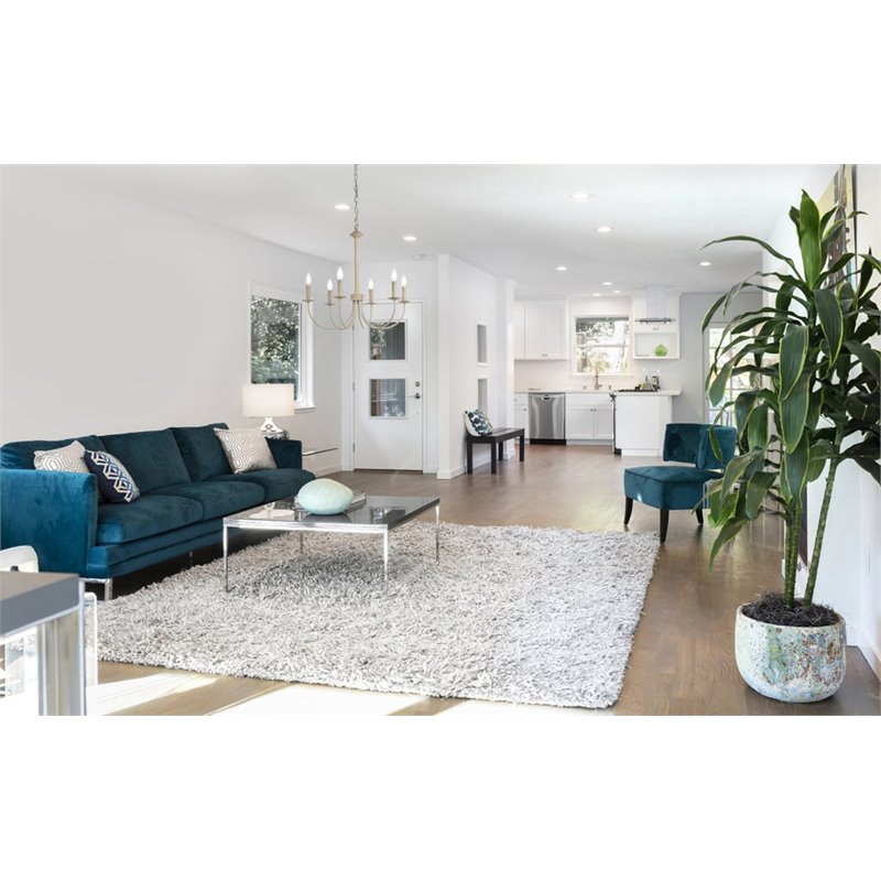Living District Brielle 6-Light Mid-Century Metal Pendant in Weathered Dove