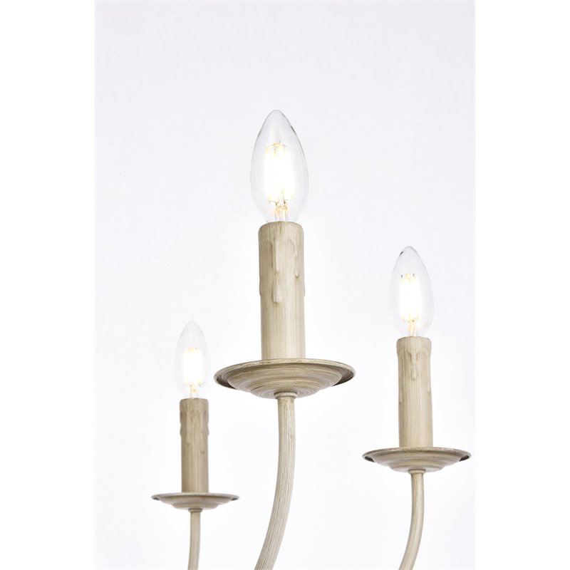 Living District Brielle 6-Light Mid-Century Metal Pendant in Weathered Dove