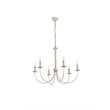 Living District Brielle 6-Light Mid-Century Metal Pendant in Weathered Dove