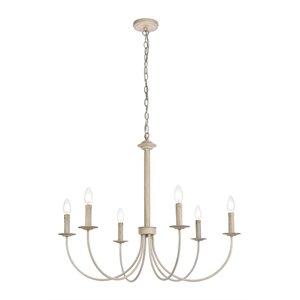 Living District Brielle 6-Light Mid-Century Metal Pendant in Weathered Dove