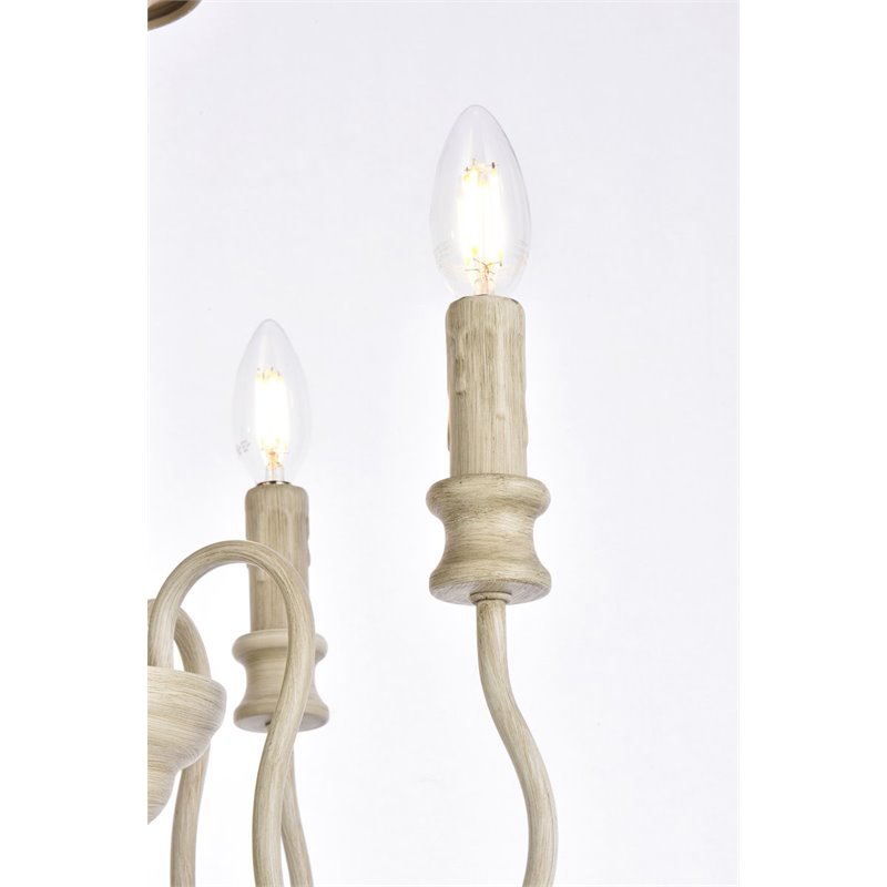 Living District Flynx 4-Light Mid-Century Metal Pendant in Weathered Dove
