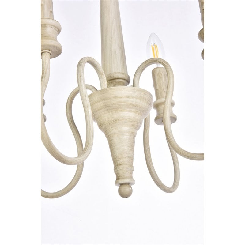 Living District Flynx 4-Light Mid-Century Metal Pendant in Weathered Dove