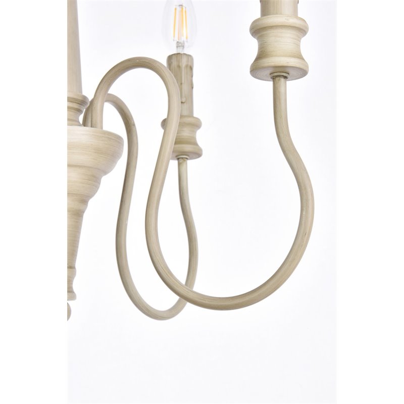 Living District Flynx 4-Light Mid-Century Metal Pendant in Weathered Dove