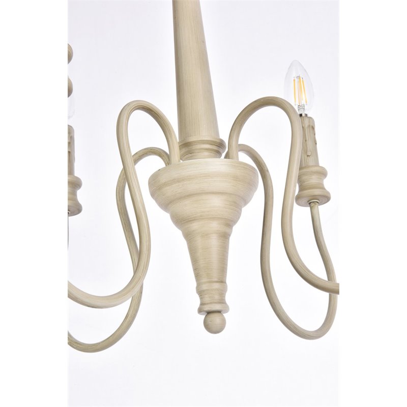 Living District Flynx 4-Light Mid-Century Metal Pendant in Weathered Dove